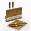 BAMBOO CUTTING BOARD & 4PC KNIFE SET – T&J