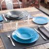 LUMINARC LOFT STONY BLUE/GREY TEMPERED GLASS DINNERWARE