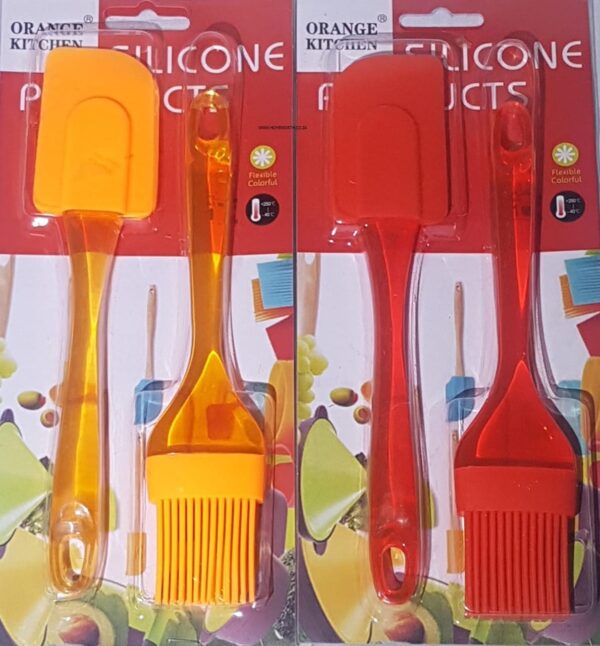 2PC SET SILICONE SPATULA & BRUSH
