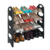 SHOE RACK - 4 TIER BLACK - FINE LIVING