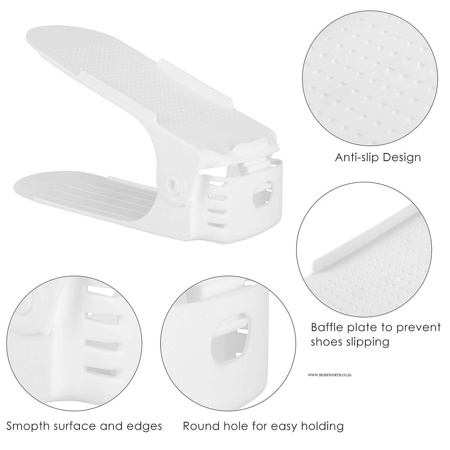 FINE LIVING SHOE ORGANIZER - SET OF 6 - WHITE