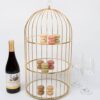 3 TIER METAL MIRROR STAND - GOLD COLOR - CAGE STYLE