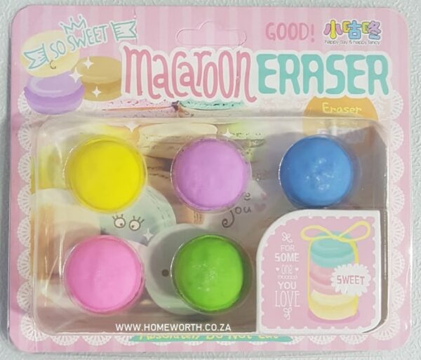 5PC ERASER SET - MACAROON SHAPE