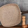 FALEZ CAST ALU FRYPAN SQUARE GRIDDLE PAN WITH LONG HANDLE - CREAMY GRANITEC