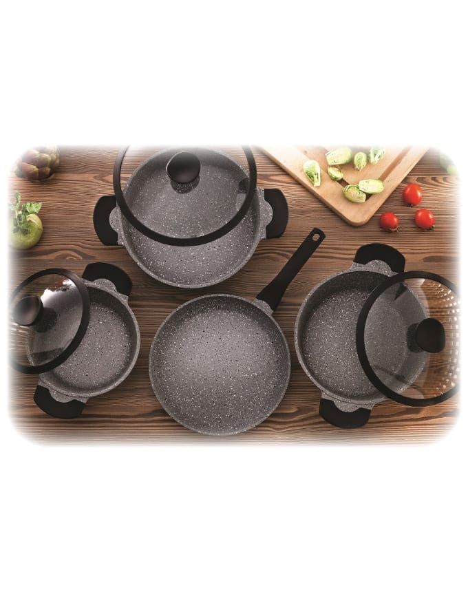 FALEZ CAST ALU FRYPAN WITH HANDLE – GREY GRANITEC