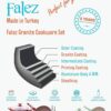 FALEZ CAST ALU FRYPAN SQUARE GRIDDLE PAN WITH LONG HANDLE - CREAMY GRANITEC - Image 2