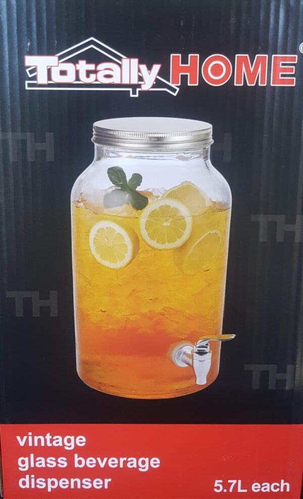 VINTAGE GLASS  BEVERAGE DISPENSER  5.7 L