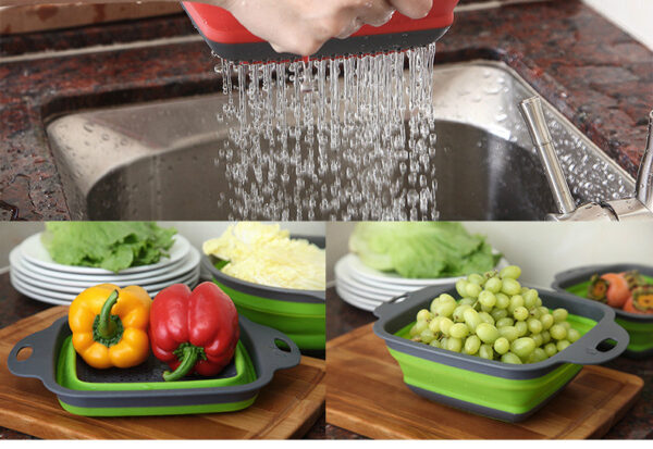 2PC COLLAPSIBLE COLANDER / STRAINER SET