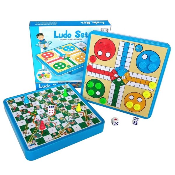 2IN1 METAL BOARD GAME - SNAKE LADDARS - LUDO SET