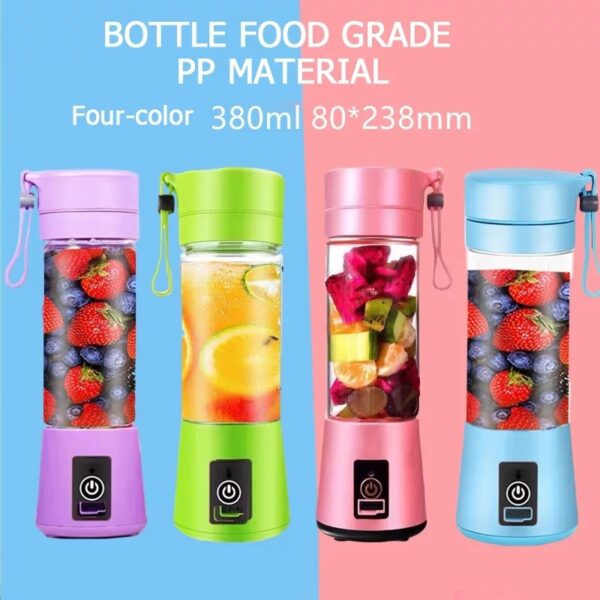 PORTABLE AND RECHARGEABLE BATTERY JUICE BLENDER - USB BLENDER 380ML