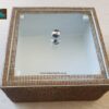 WOODEN BOX WITH DIAMANTE AND GLASS LID