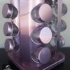 12 BOTTLE SPICE CAROUSEL SET IN ROTATING STAND - ROSE GOLD