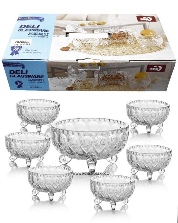 DESSERT GLASS BOWL SET 7PC DELI GLASSWARE Home Worth