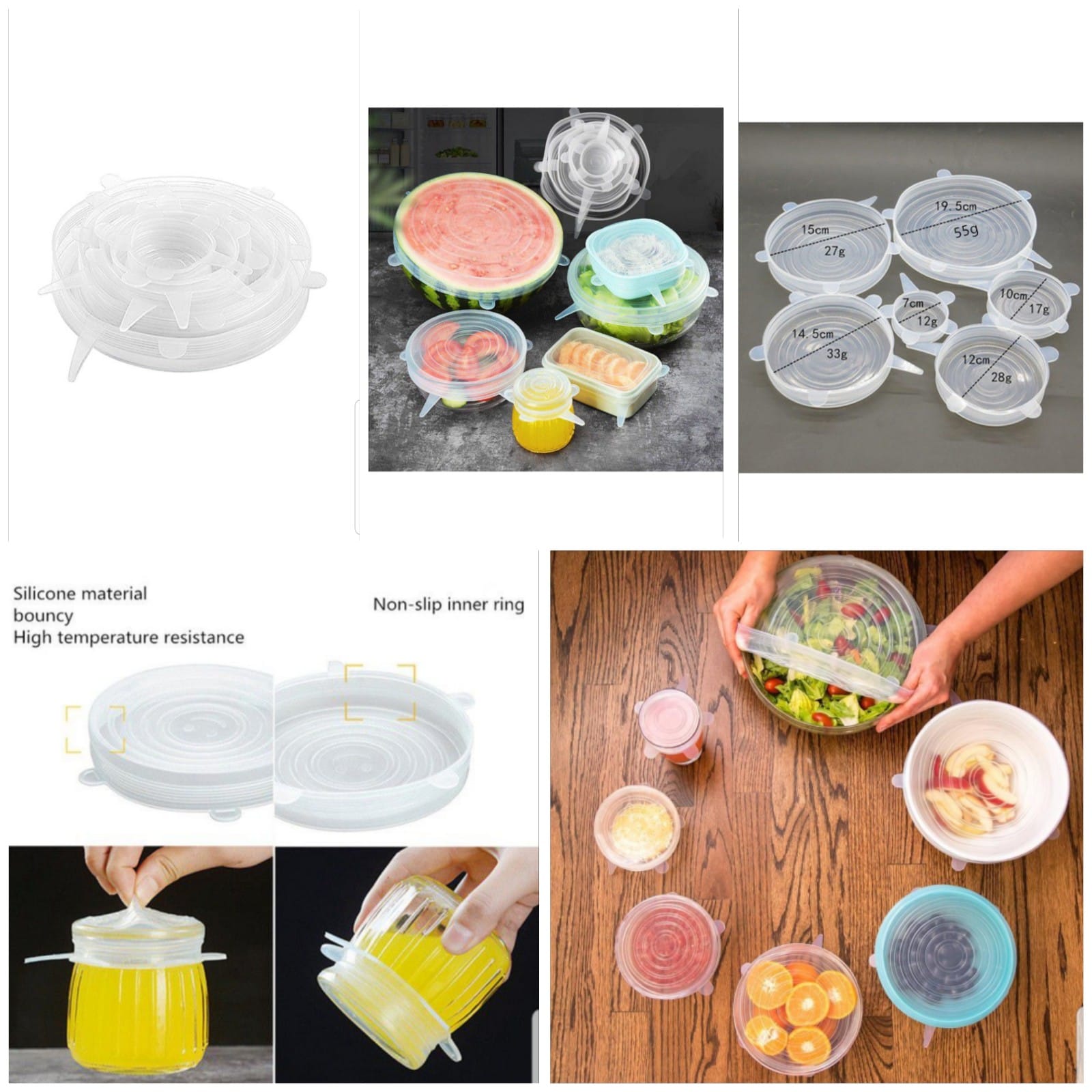 SILICONE LID - WHITE (SET OF 6)
