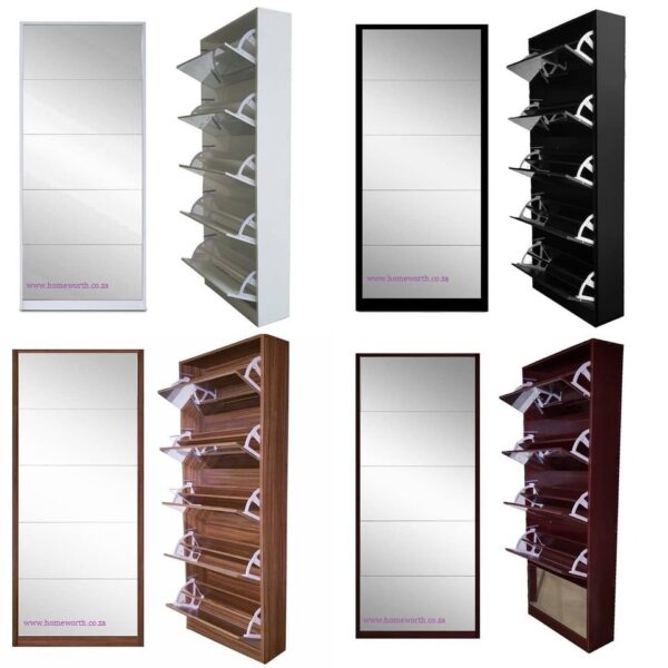5 DOOR MIRROR SHOE CABINET - Image 2