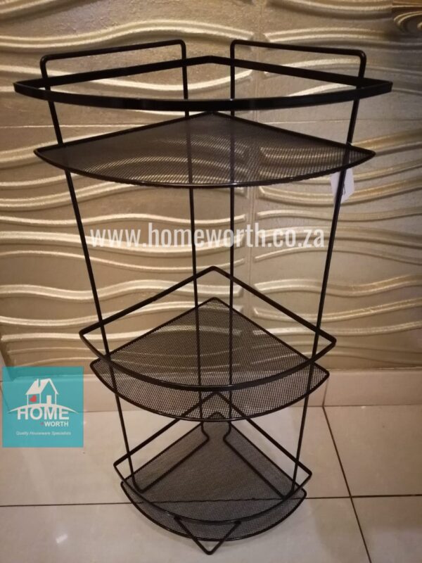 3 TIER CORNER STORAGE RACK - BLACK COATED