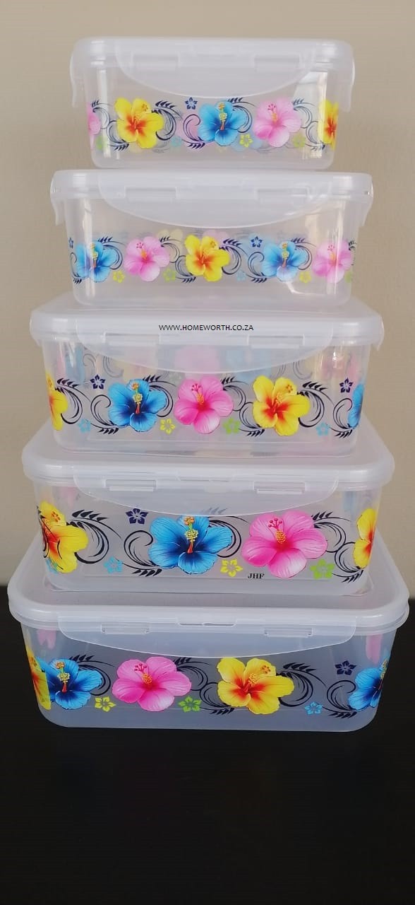 5PC STORAGE CONTAINER SET – FLOWER DESIGN
