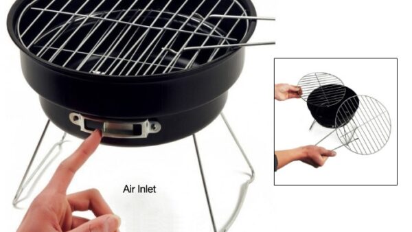 PORTABLE ROUND BARBECUE GRILL & COOLER