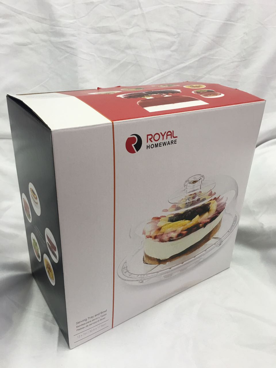 ACRYLIC 3IN1 CAKE SERVING TRAY WITH DOME LID Home Worth